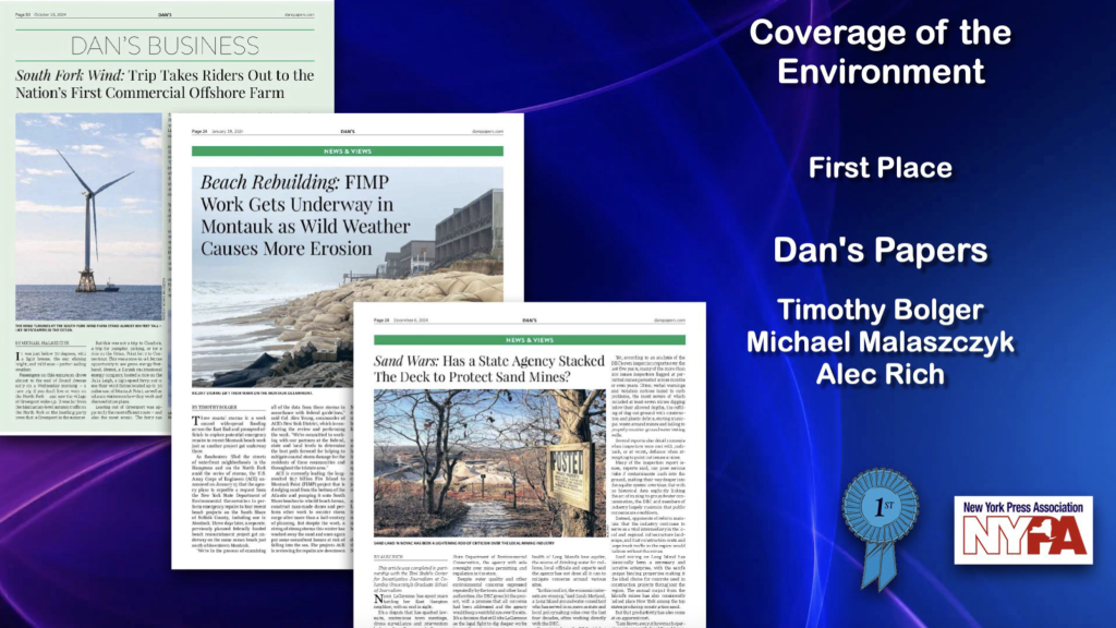 NY Press Association awards for Dan's Papers 2024